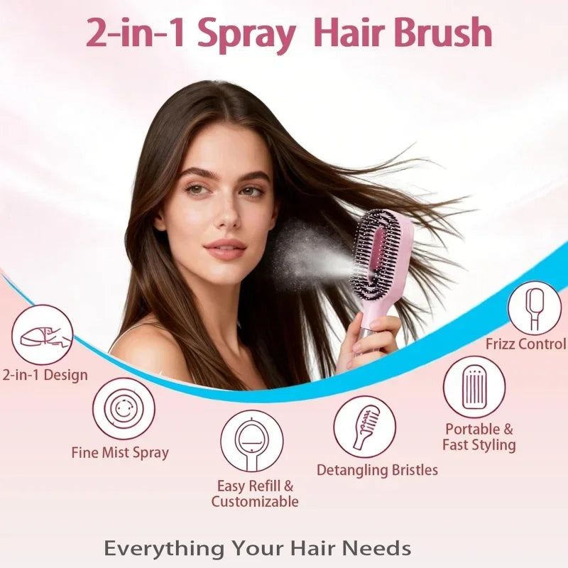 2-in-1 Spray & Detangle Grooming Brush