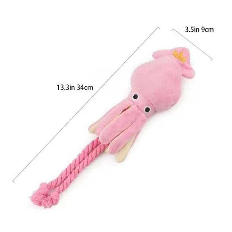 Octopus Rope Squeaky Dog Toy