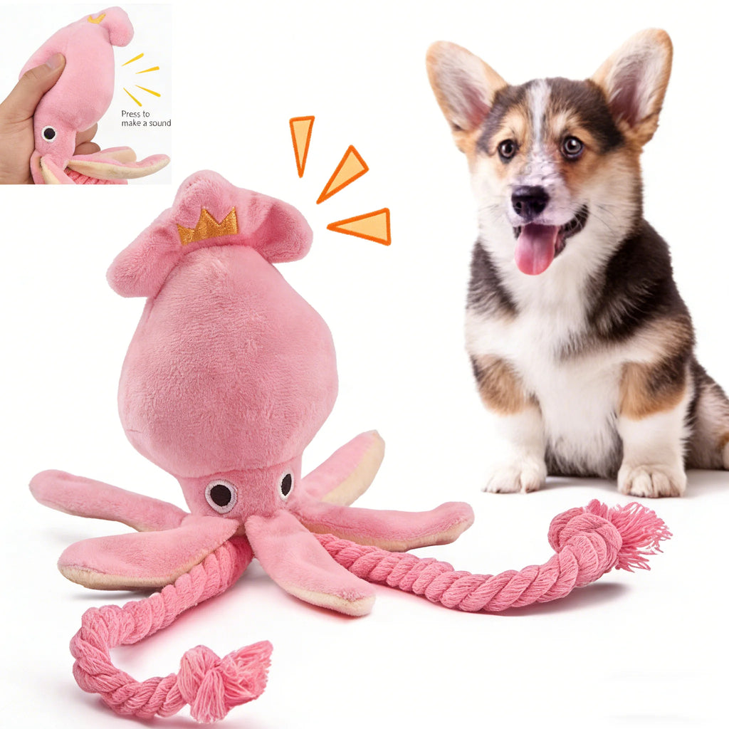Octopus Rope Squeaky Dog Toy