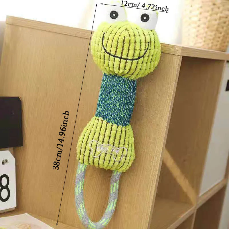 Corduroy Squeaky Animal Dog Toy