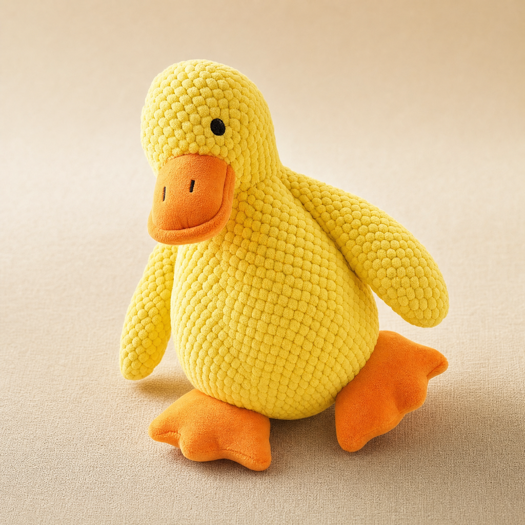 Quacking Duck Plush Dog Toy studio product shot